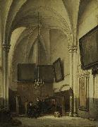 Johannes Bosboom The vestry of St. Stevens Church in Nijmegen oil